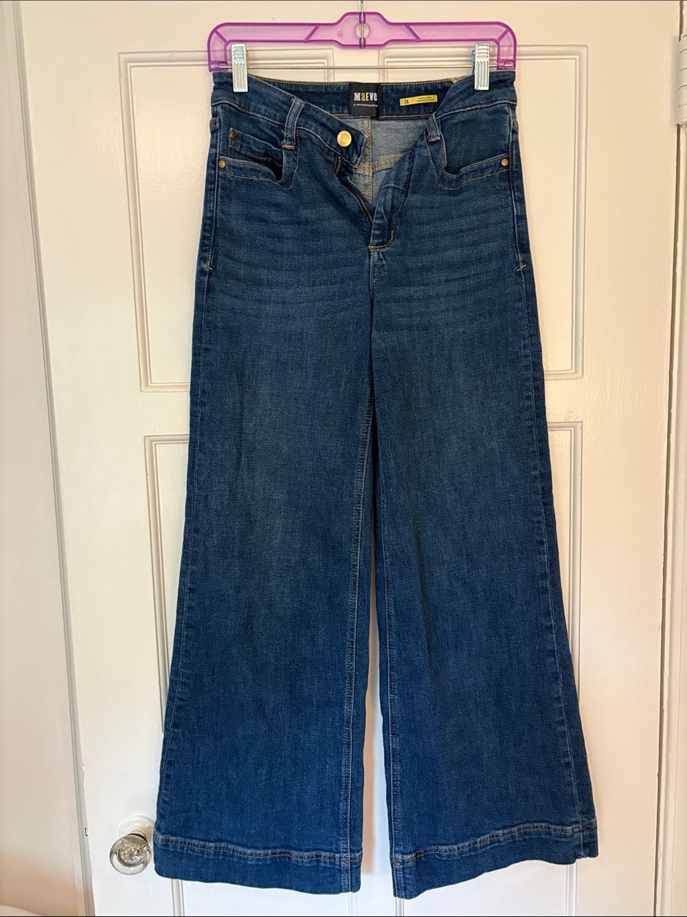 Maeve by Anthropologie - Dark Blue Wide Leg Jeans